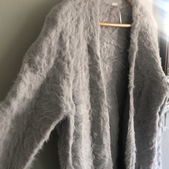 Free People grey fuzzy cardigan sweater - Picture 5 of 11